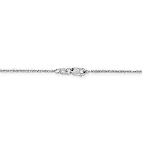 14K White Gold 1.1mm Flat Cable Chain - Various Sizes