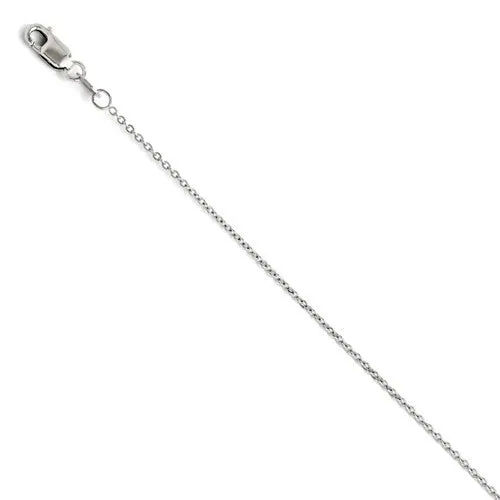 14K White Gold 1.1mm Flat Cable Chain - Various Sizes
