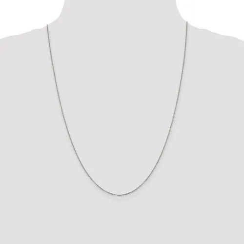 14K White Gold 1.1mm Flat Cable Chain - Various Sizes