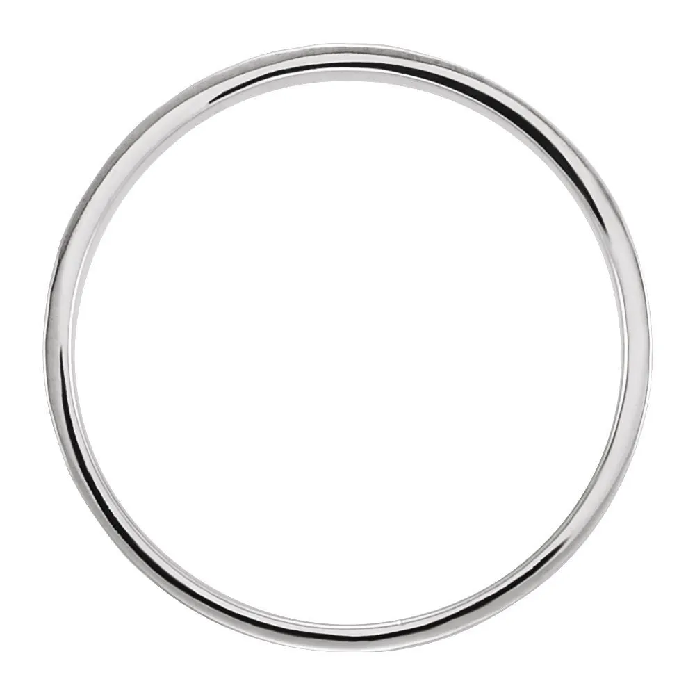14k White Gold 6mm Flat Band with Hammer Finish Size 11