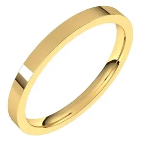 14K Yellow 2 mm Flat Comfort Fit Light Band Size 4