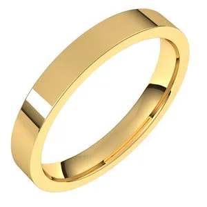 14K Yellow 3 mm Flat Comfort Fit Light Band Size 5