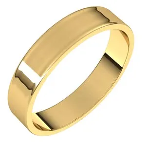 14K Yellow 4 mm Flat Ultra-Light Band Size 6