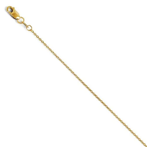 14K Yellow Gold 1.1mm Flat Cable Chain - Various Sizes