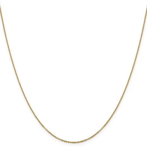 14K Yellow Gold 1.1mm Flat Cable Chain - Various Sizes