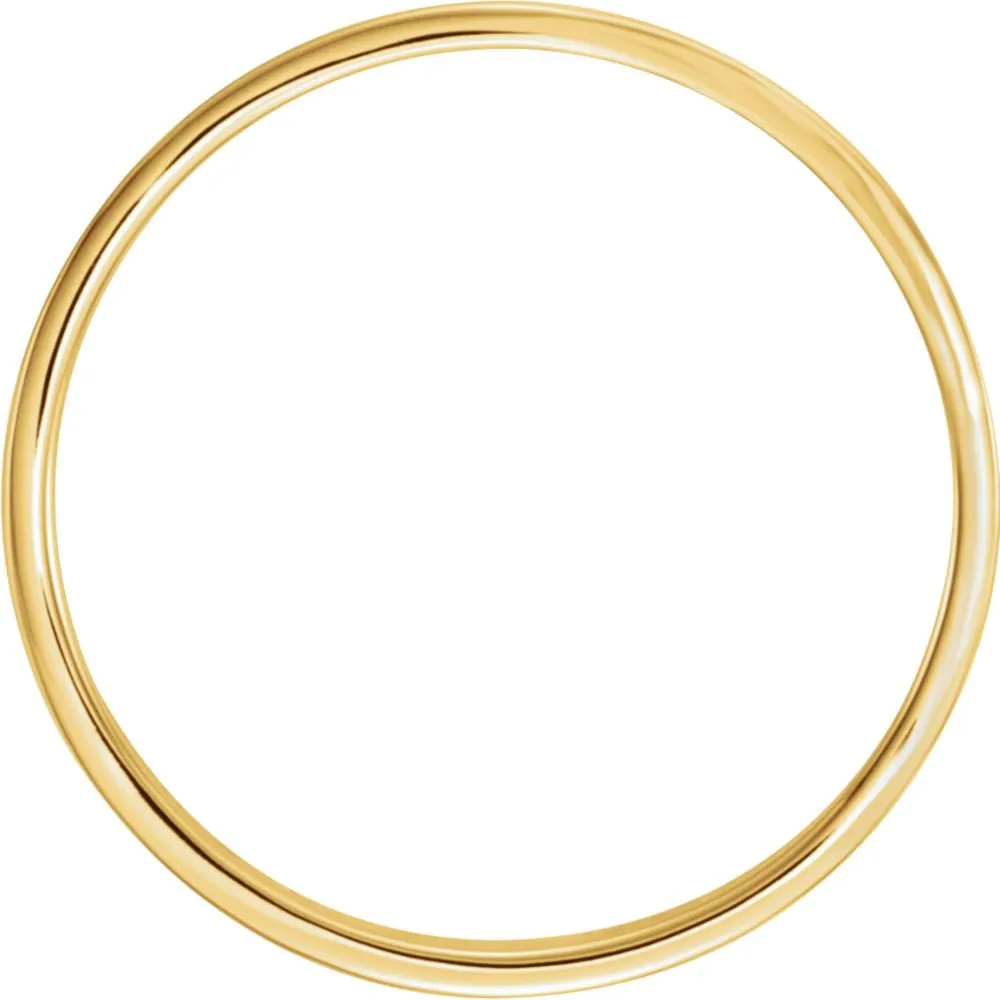14k Yellow Gold 4mm Flat Band with Hammer Finish Size 11