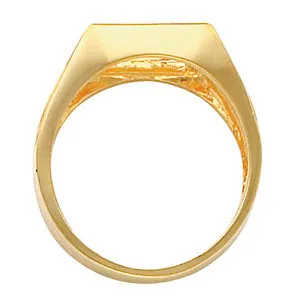 14k Yellow Gold Men's Ring Mounting for Onyx, Size 11