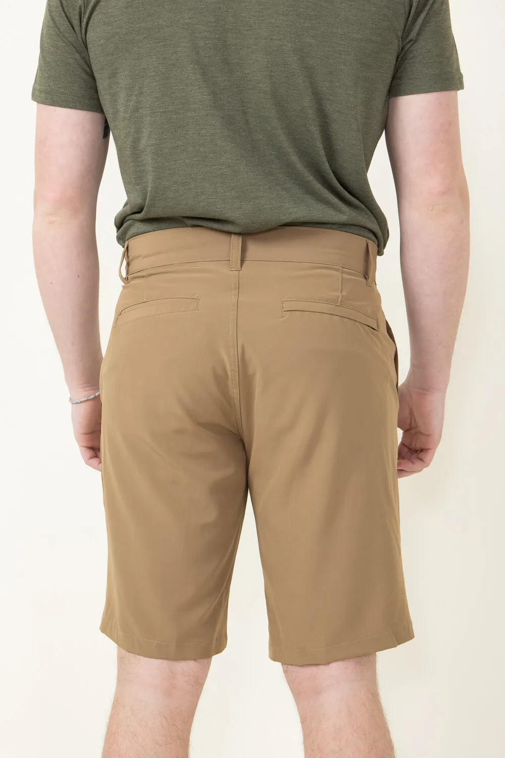 1897 Original Premier Slub Hybrid Shorts for Men in Khaki | XM9820-GL-KHAKI