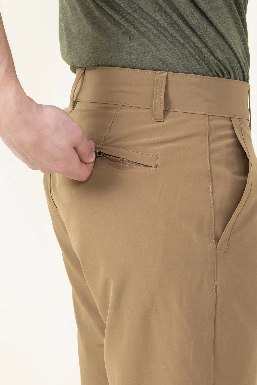 1897 Original Premier Slub Hybrid Shorts for Men in Khaki | XM9820-GL-KHAKI