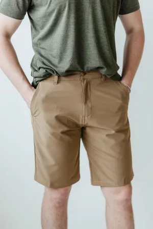 1897 Original Premier Slub Hybrid Shorts for Men in Khaki | XM9820-GL-KHAKI