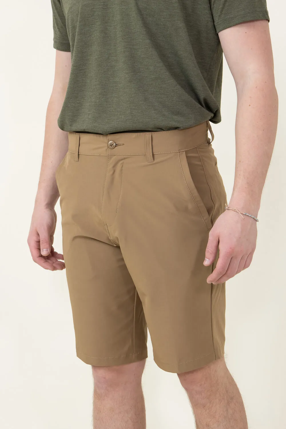 1897 Original Premier Slub Hybrid Shorts for Men in Khaki | XM9820-GL-KHAKI