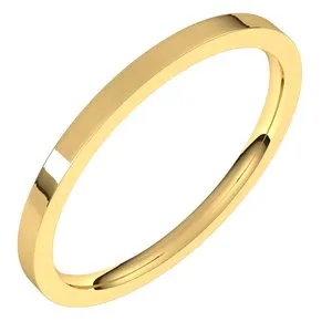 18K Yellow 1.5 mm Flat Comfort Fit Light Band Size 5.5