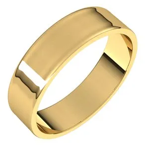 18K Yellow 5 mm Flat Ultra-Light Band Size 8.5