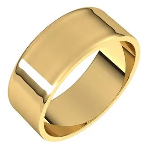 18K Yellow 7 mm Flat Ultra Light Band Size 7.5