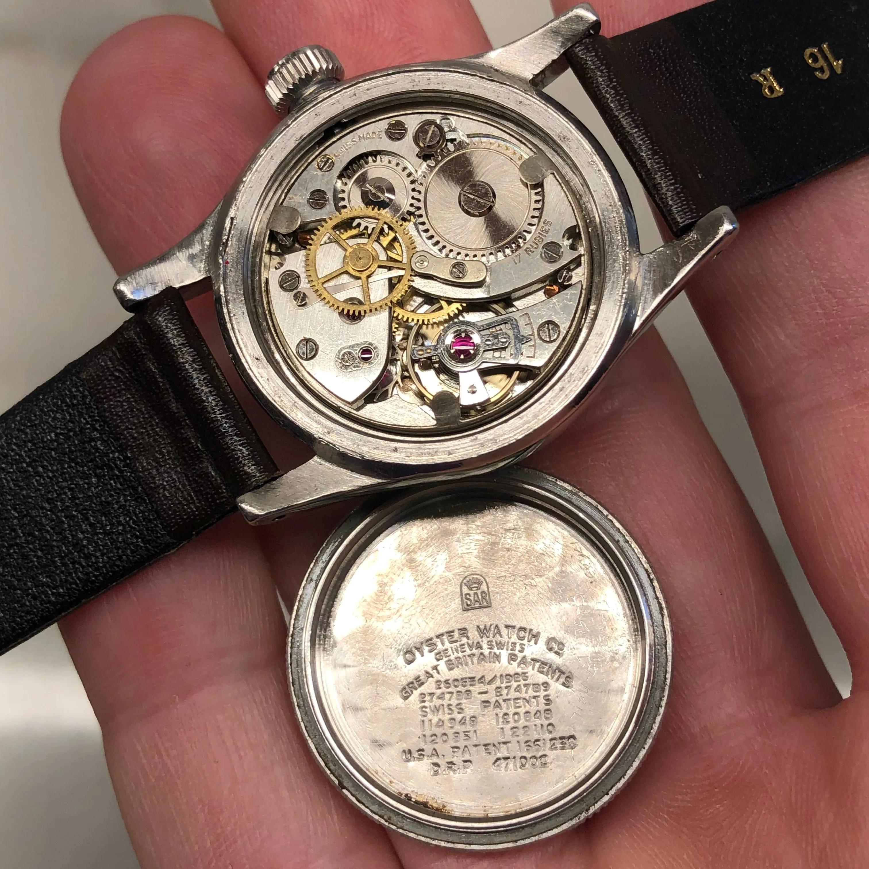 1942 Rolex Victory Shock Resisting 3136 Stainless Steel Manual 24 Hour Manual Wristwatch