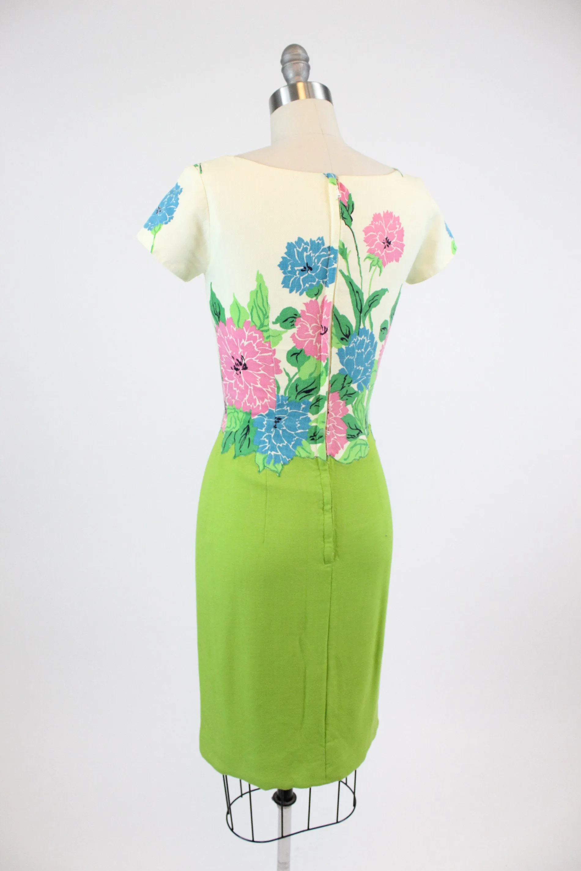 1950s Jeannette Alexander floral cotton pique dress xxs | new spring