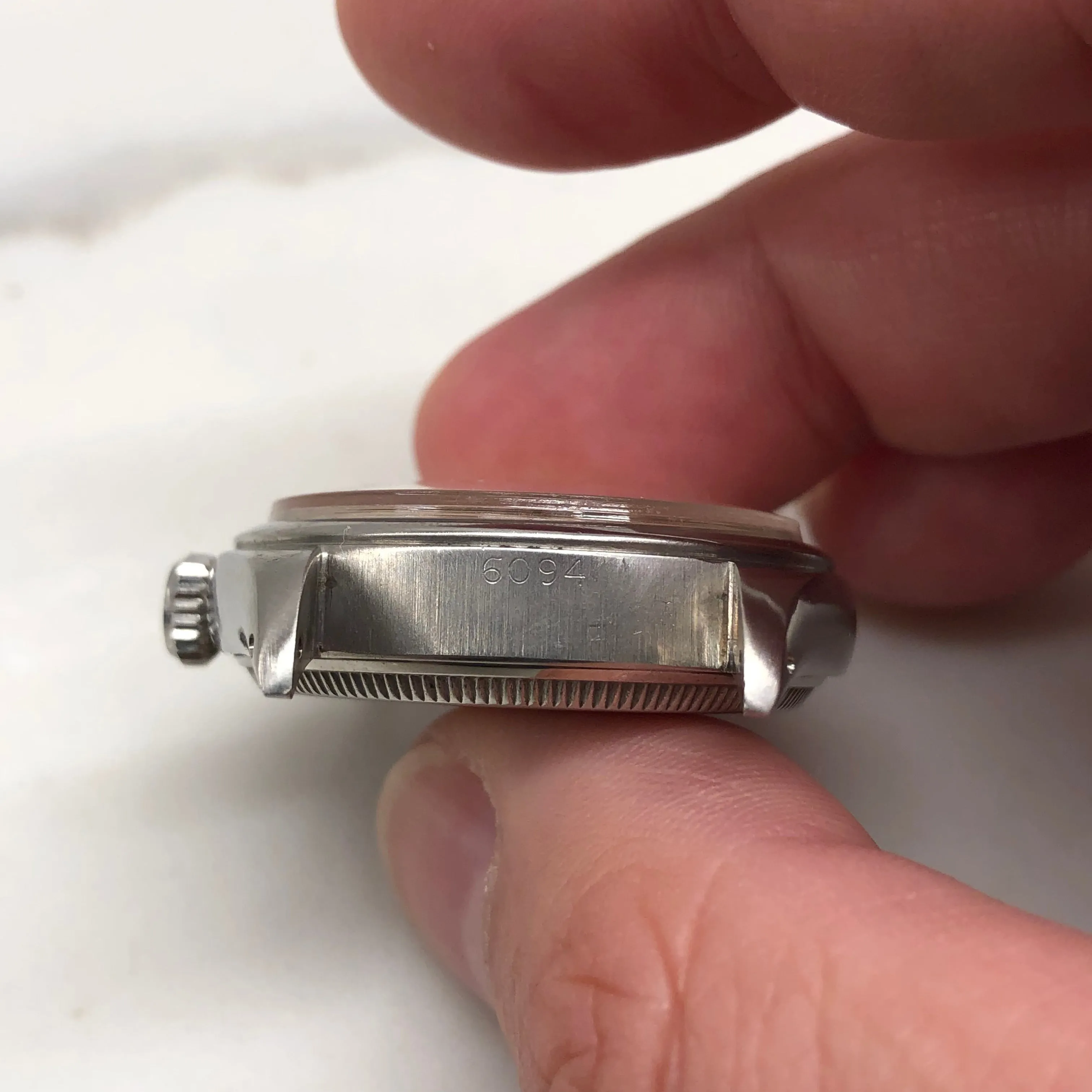 1953 Rolex Oysterdate Precision 6094 White Dial Red Date Stainless Steel Manual Wristwatch
