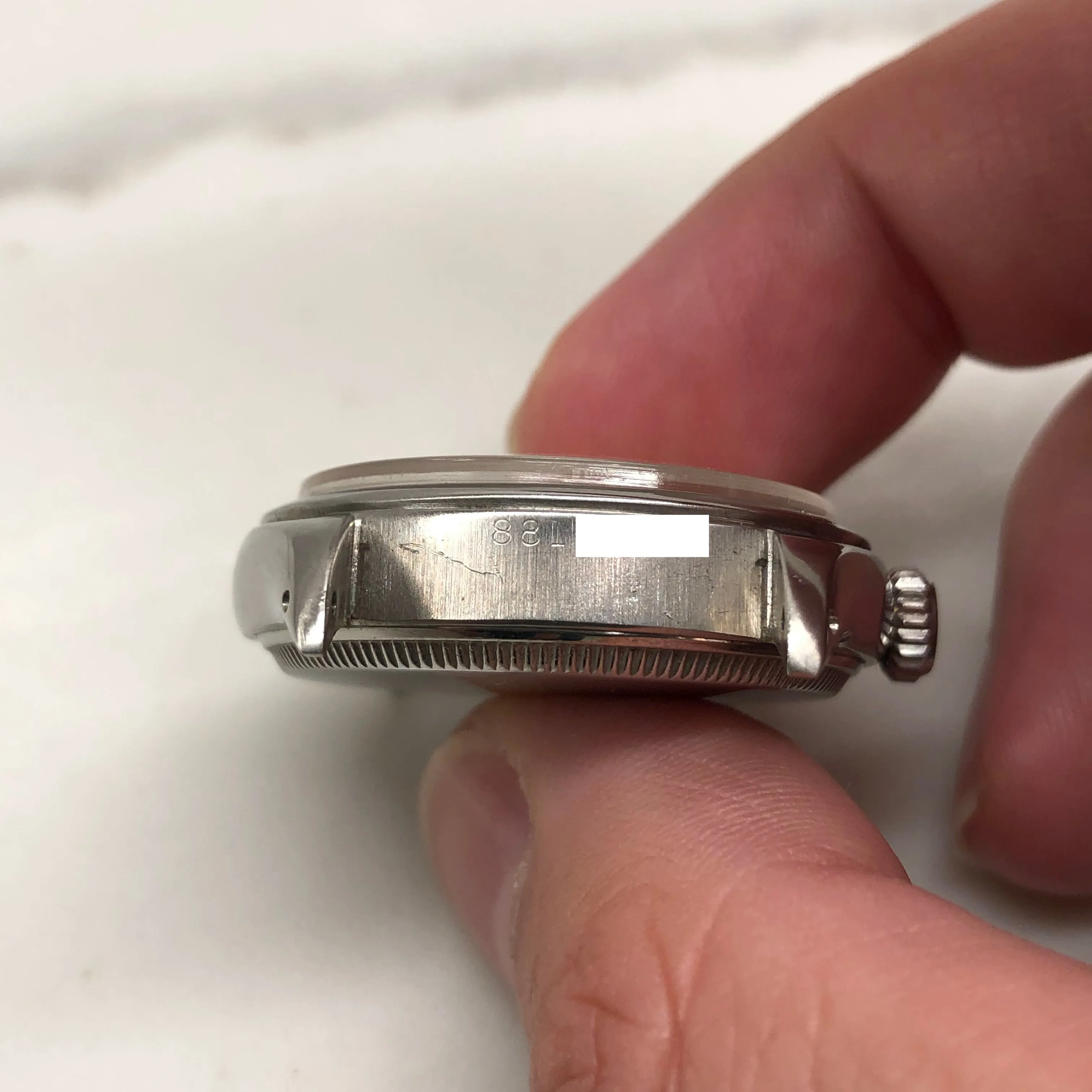1953 Rolex Oysterdate Precision 6094 White Dial Red Date Stainless Steel Manual Wristwatch