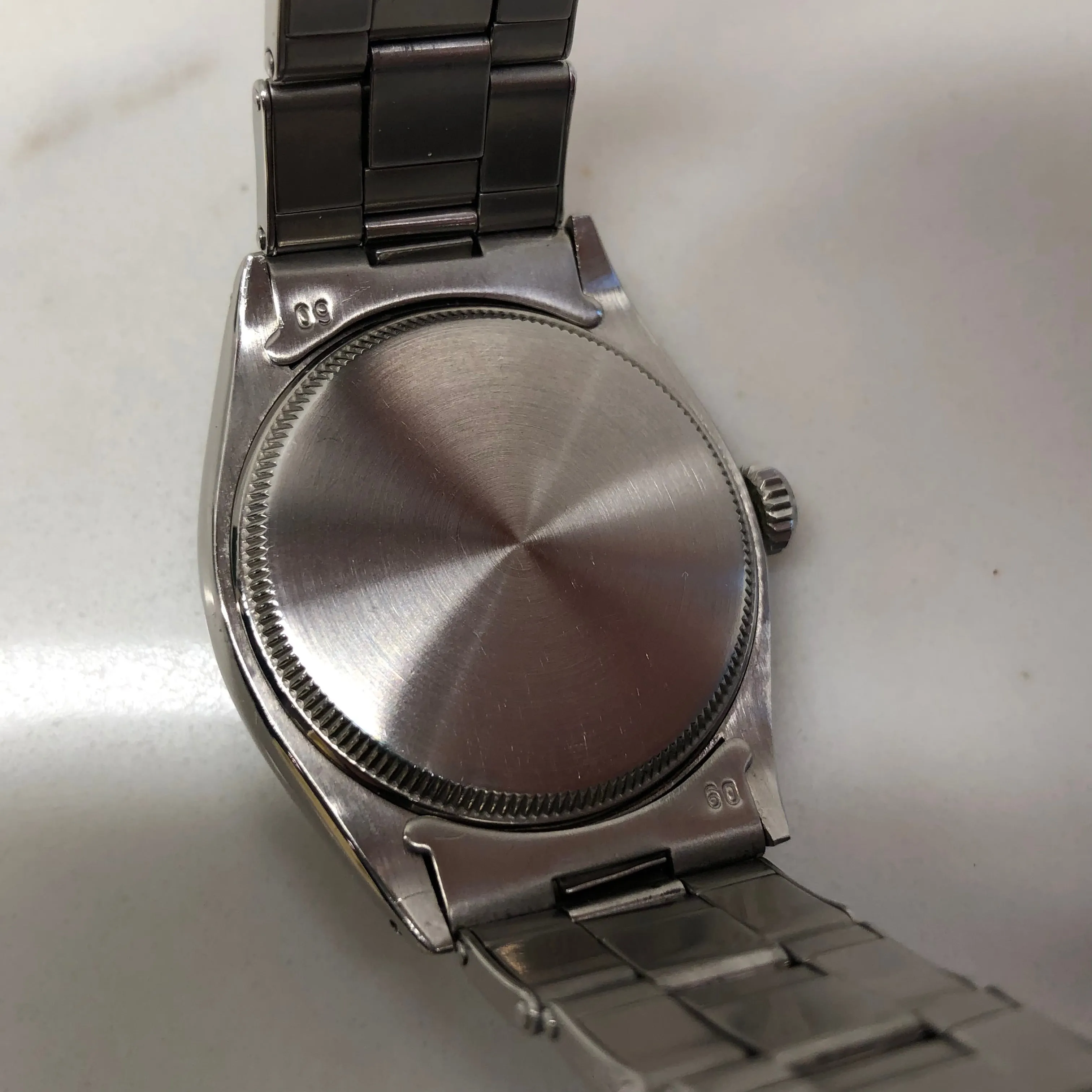 1953 Rolex Oysterdate Precision 6094 White Dial Red Date Stainless Steel Manual Wristwatch