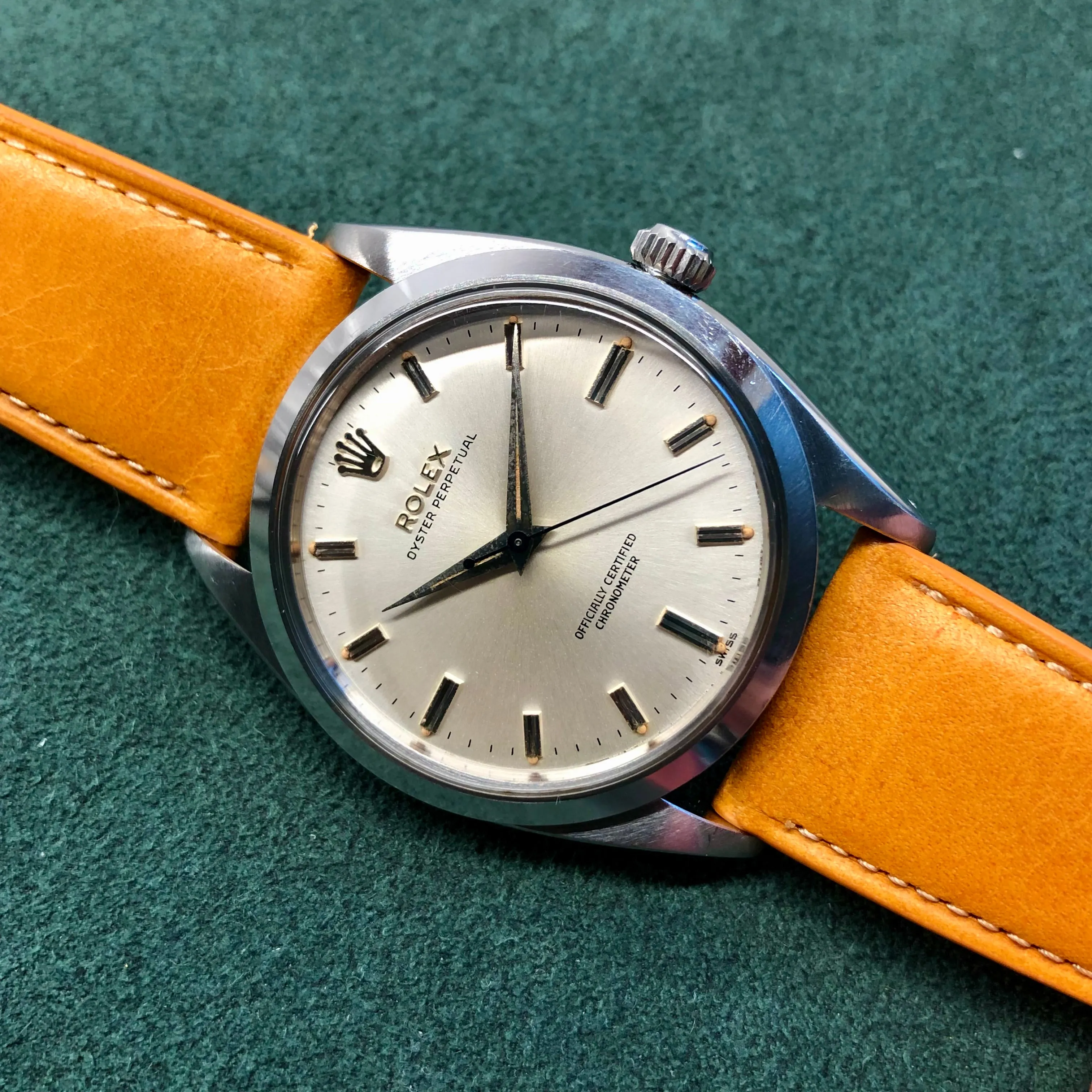 1957 Rolex Oyster Perpetual 6614 Steel 36mm Automatic Wristwatch