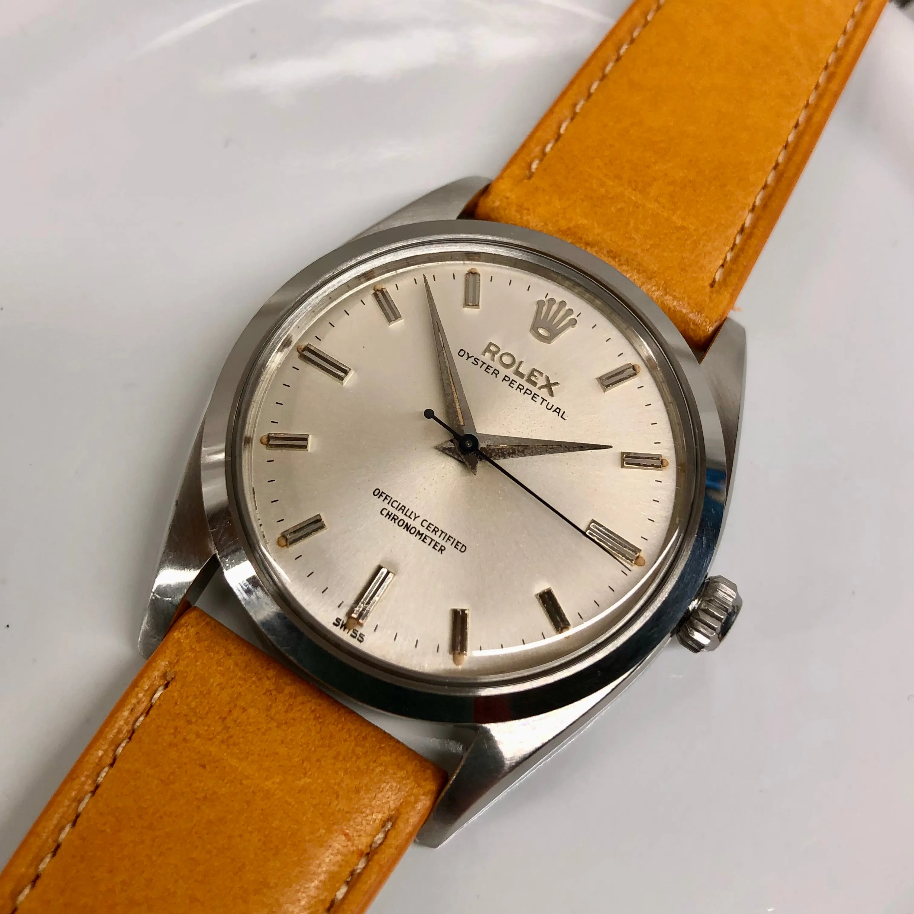 1957 Rolex Oyster Perpetual 6614 Steel 36mm Automatic Wristwatch