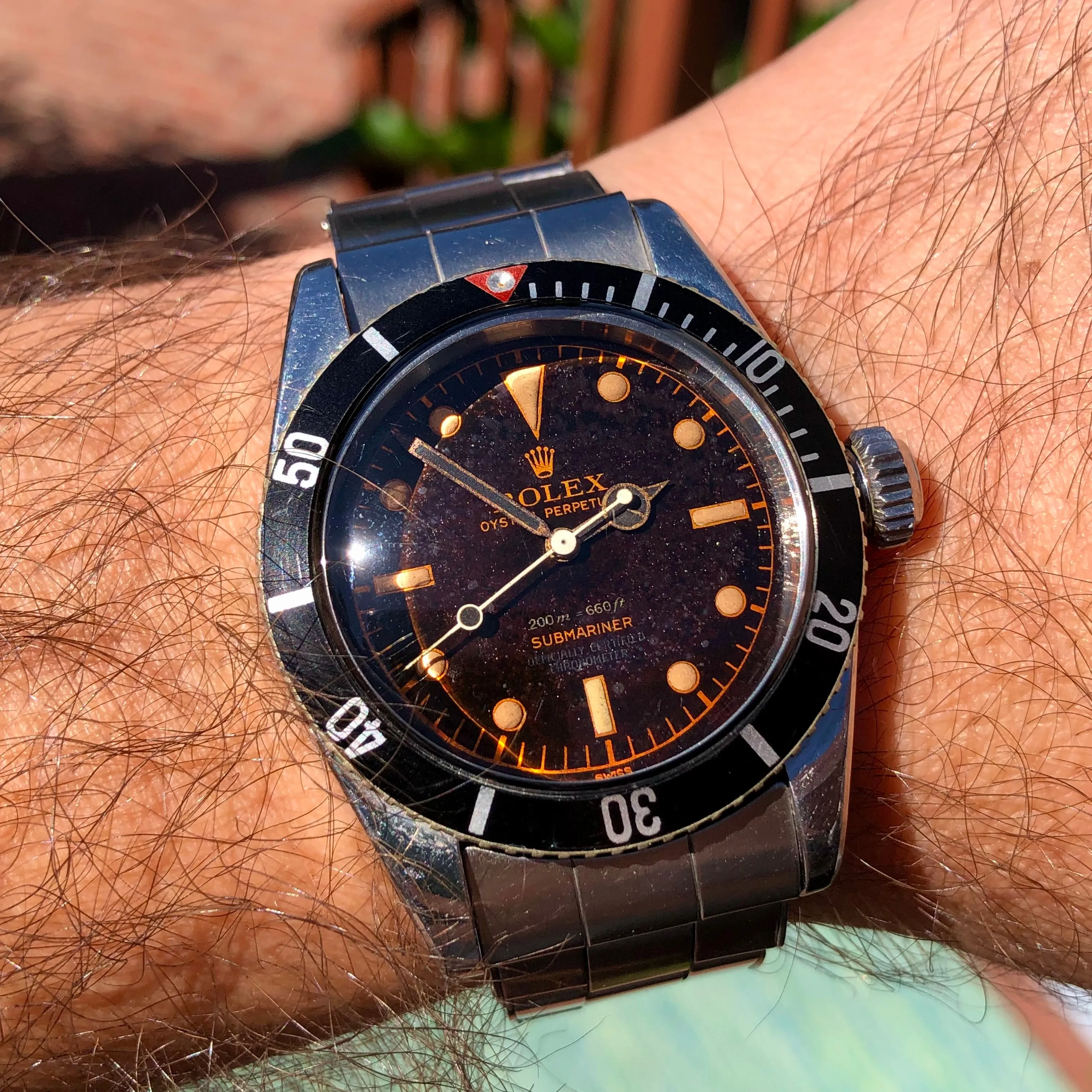 1958 Rolex Submariner 6538 Big Crown James Bond Four Line Tropical Dial Oyster Perpetual Wristwatch One Family Owned