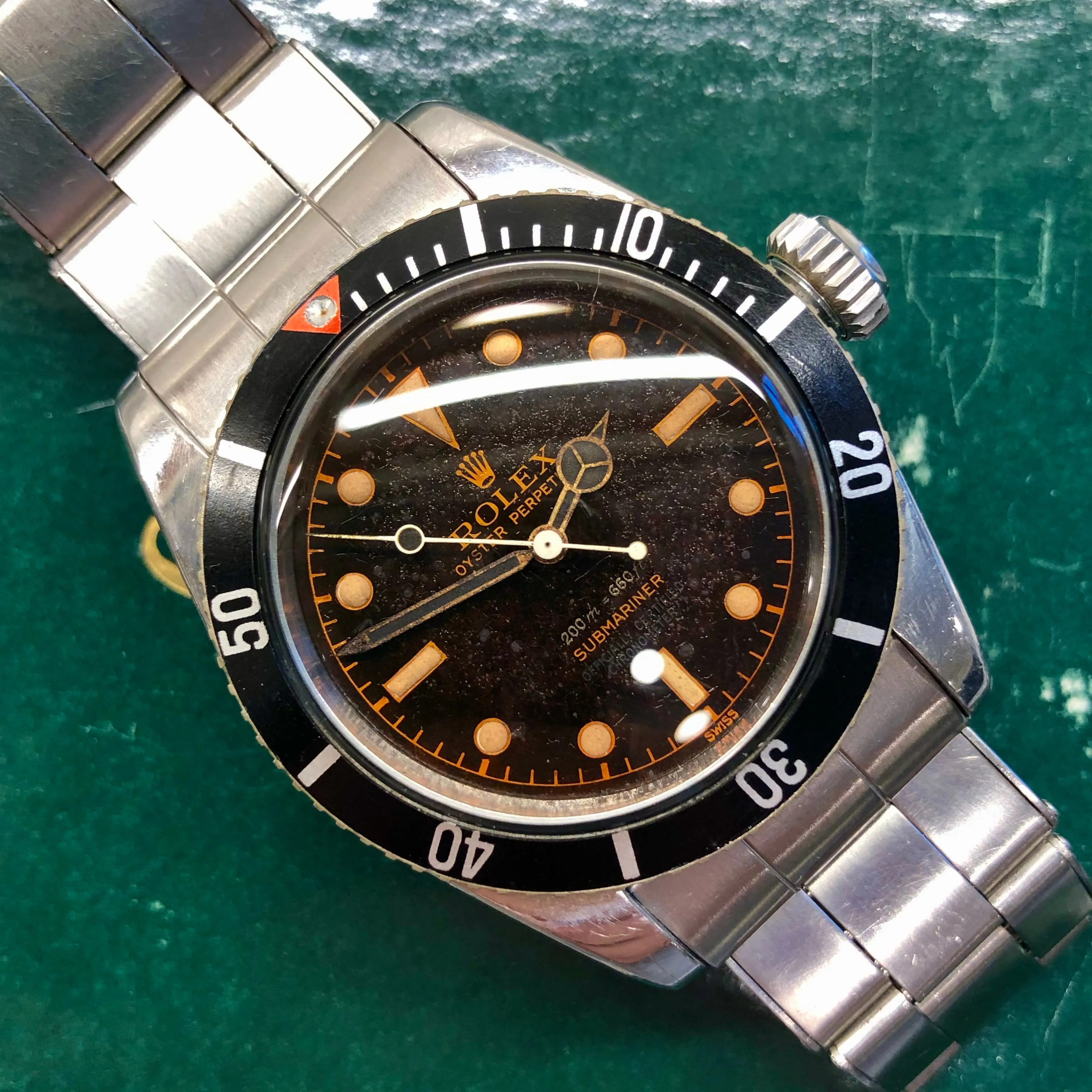 1958 Rolex Submariner 6538 Big Crown James Bond Four Line Tropical Dial Oyster Perpetual Wristwatch One Family Owned