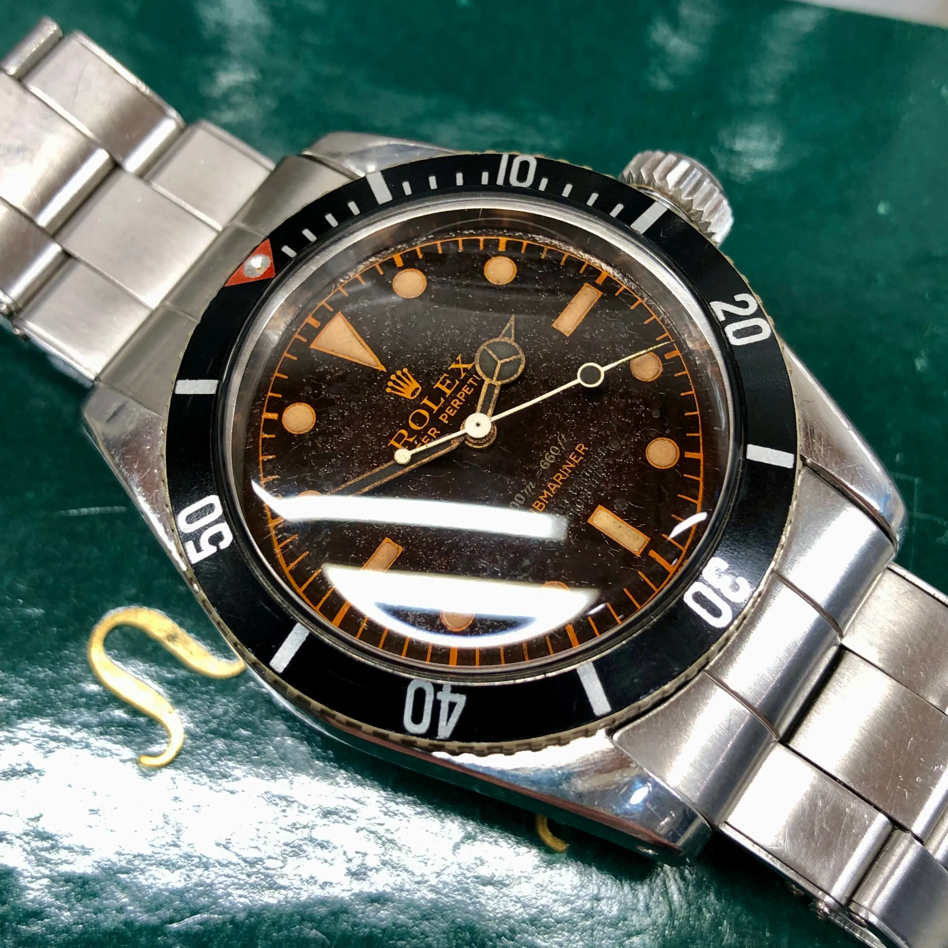 1958 Rolex Submariner 6538 Big Crown James Bond Four Line Tropical Dial Oyster Perpetual Wristwatch One Family Owned