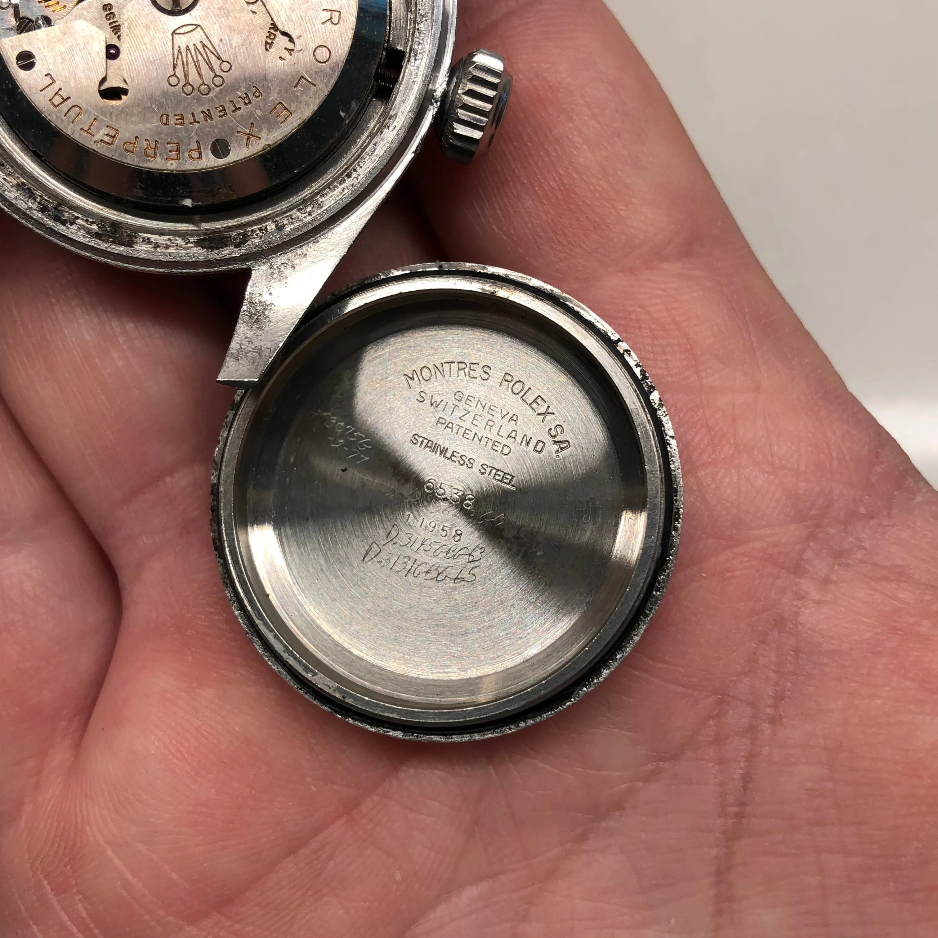 1958 Rolex Submariner 6538 Big Crown James Bond Four Line Tropical Dial Oyster Perpetual Wristwatch One Family Owned