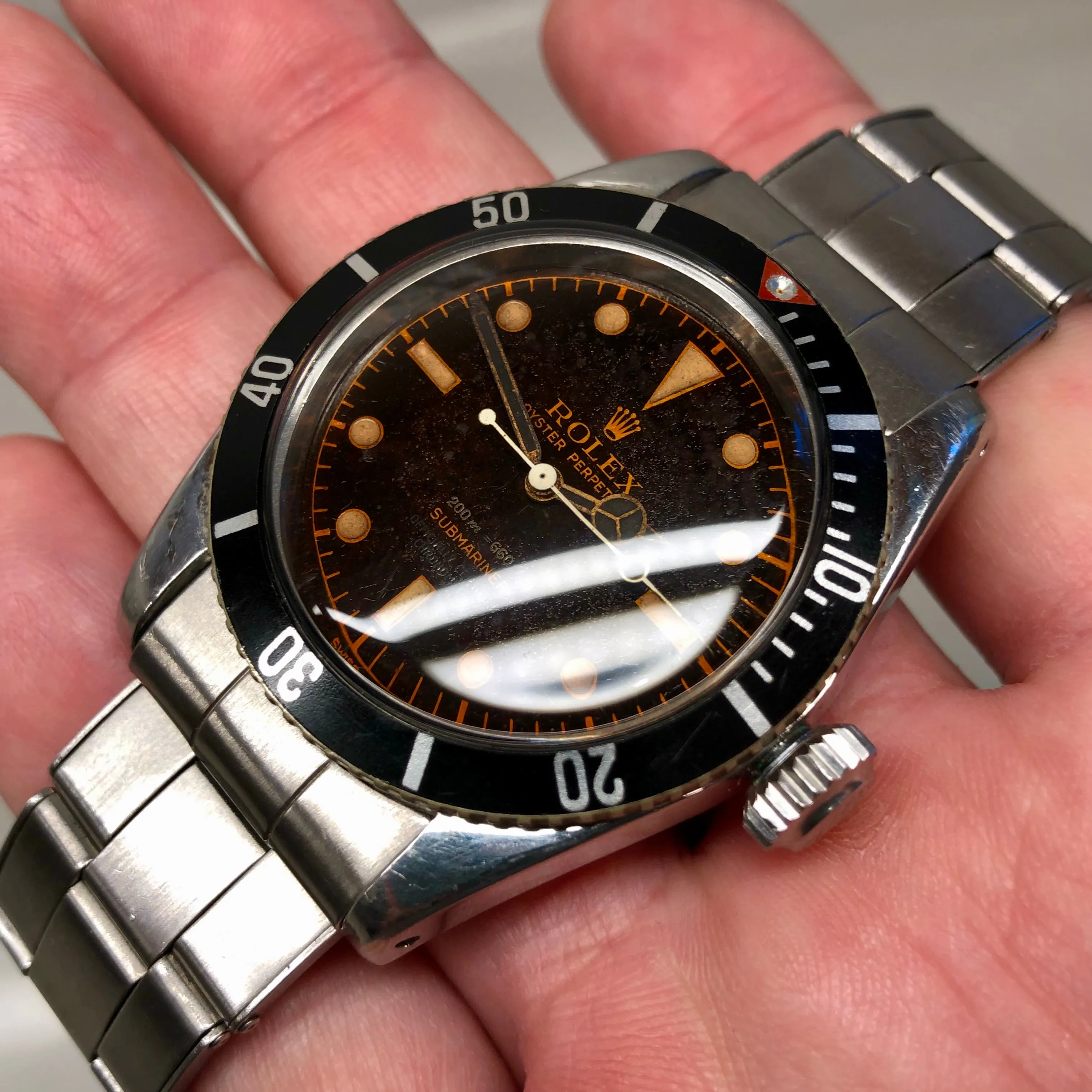 1958 Rolex Submariner 6538 Big Crown James Bond Four Line Tropical Dial Oyster Perpetual Wristwatch One Family Owned