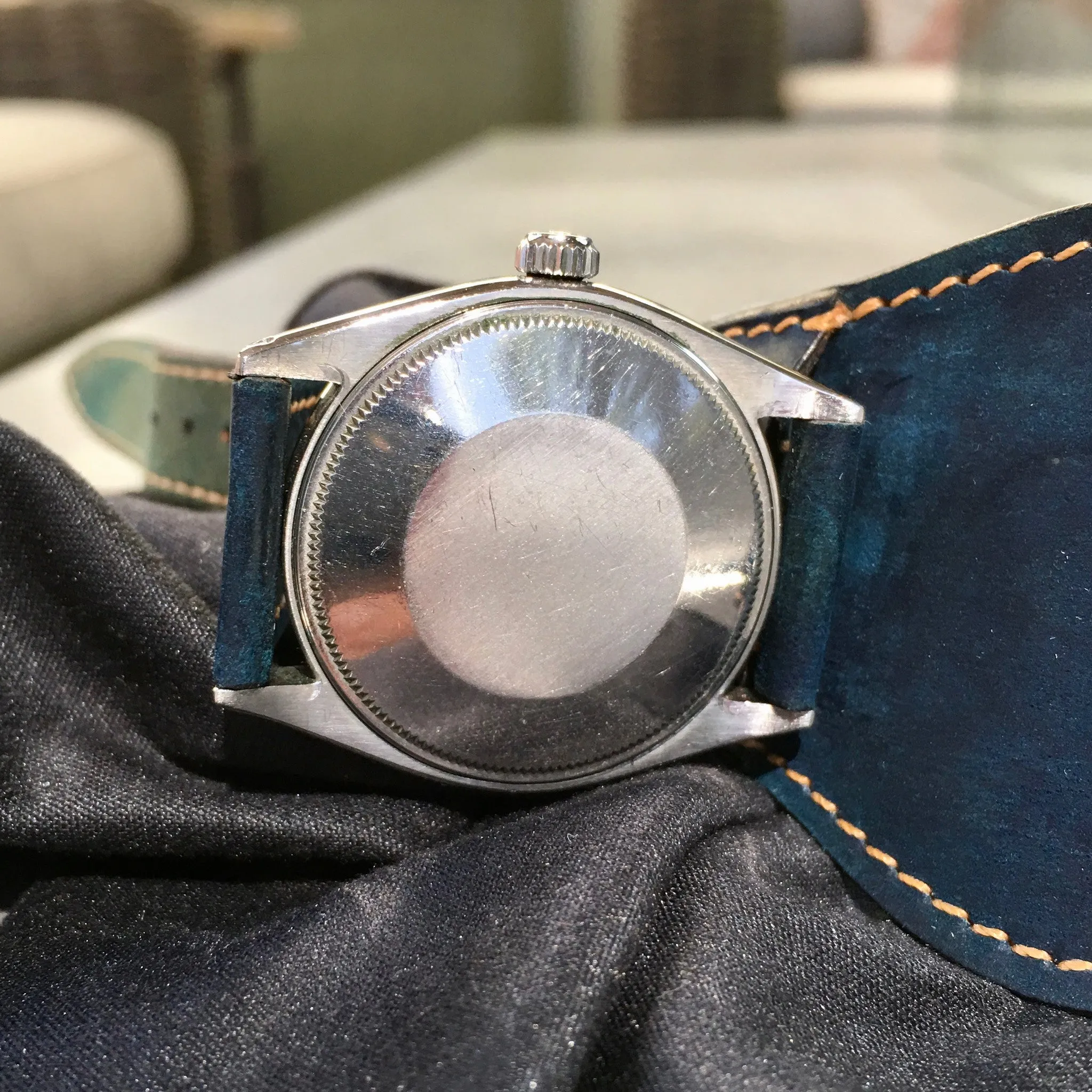 1960 Rolex Oyster Perpetual 1002 RARE Iridescent Stainless Steel Wristwatch