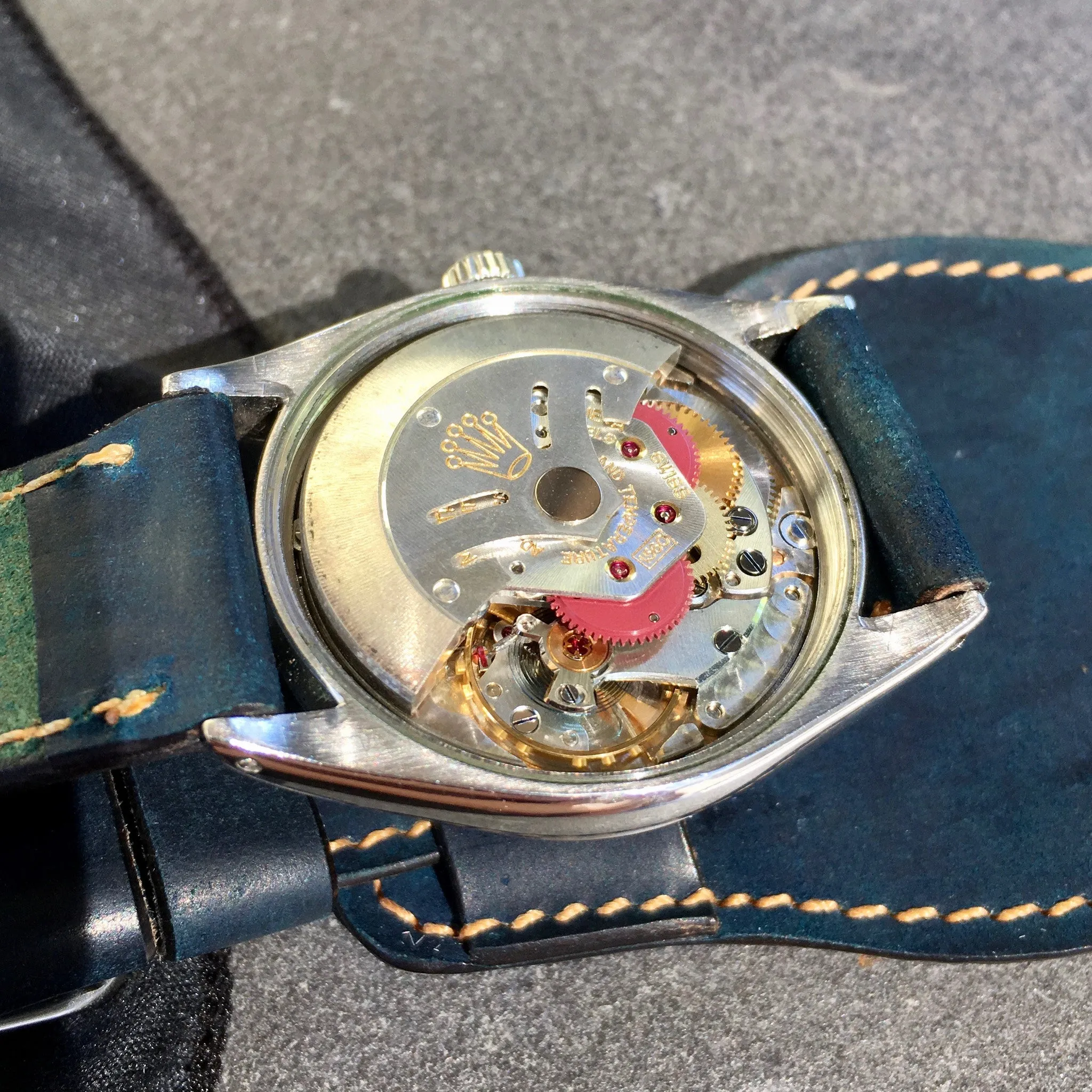1960 Rolex Oyster Perpetual 1002 RARE Iridescent Stainless Steel Wristwatch