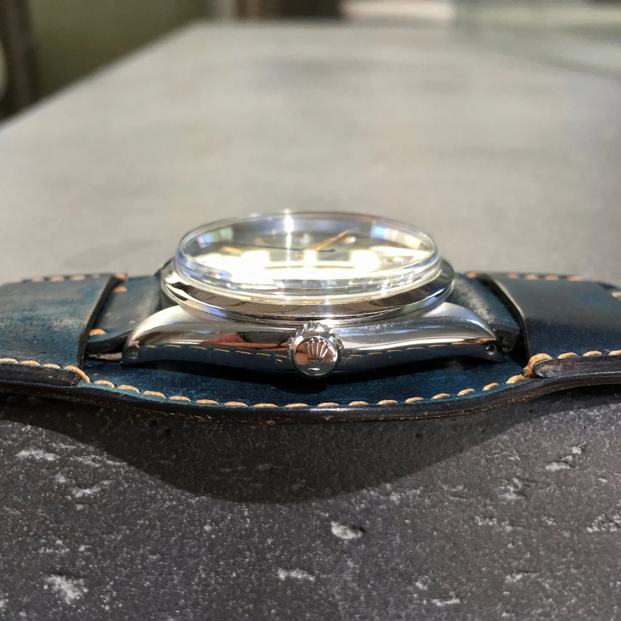 1960 Rolex Oyster Perpetual 1002 RARE Iridescent Stainless Steel Wristwatch