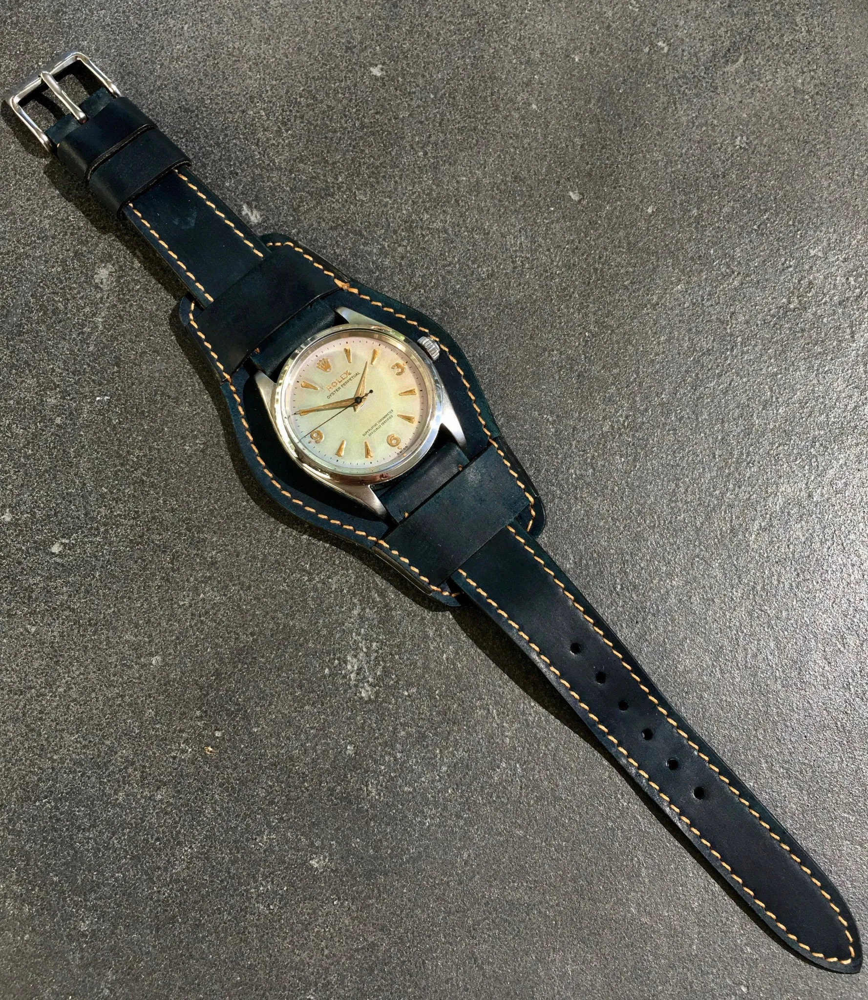 1960 Rolex Oyster Perpetual 1002 RARE Iridescent Stainless Steel Wristwatch