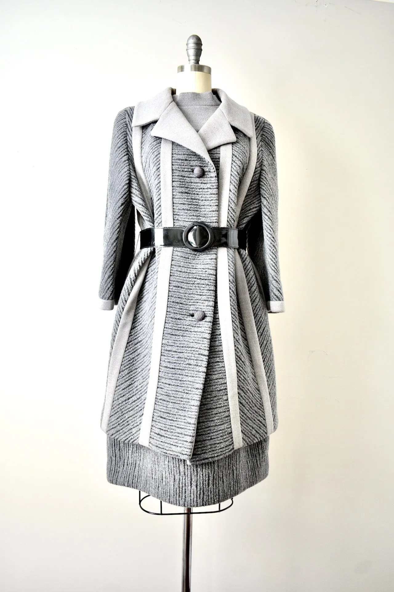 1960s Gray Wool Coat Jacket and Dress  by Lilli Ann