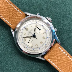 1963 Longines 6592 Stainless Steel 30CH Chronograph Vintage Unpolished Wristwatch with Extract