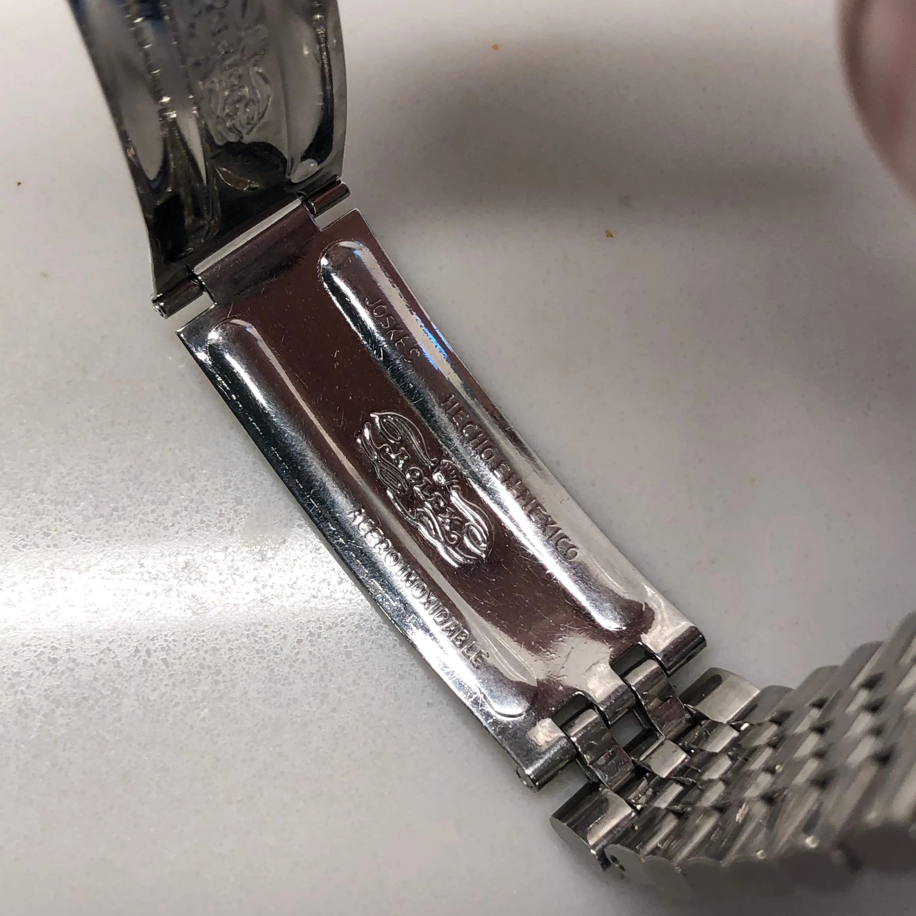 1964 Rolex Datejust 1601 Fluted Stainless Steel Silver Dial Jubilee Automatic Wristwatch