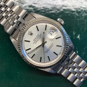 1964 Rolex Datejust 1601 Fluted Stainless Steel Silver Dial Jubilee Automatic Wristwatch