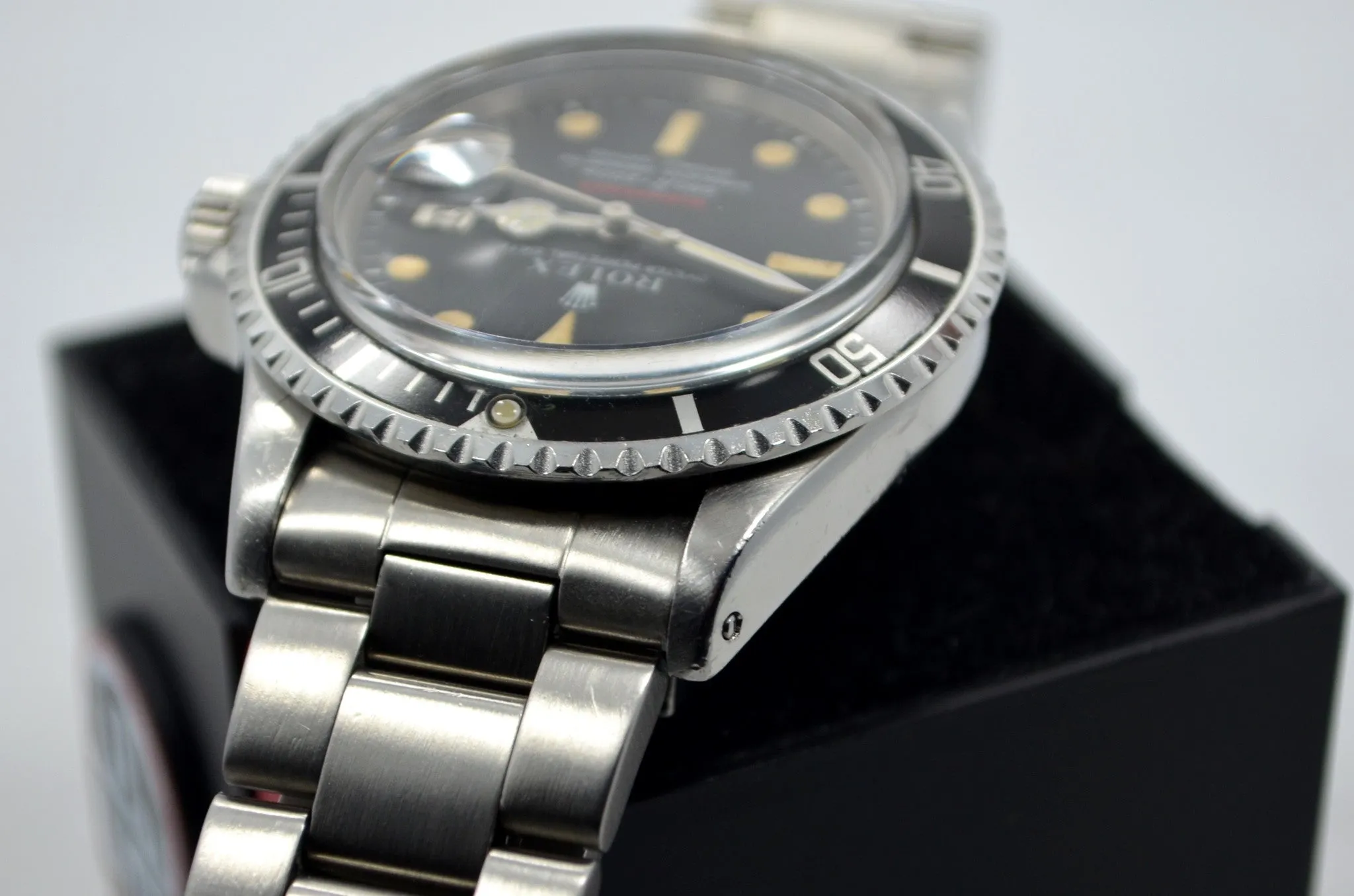 1967 Rolex Red Submariner 1680 Steel Mark IV Wristwatch