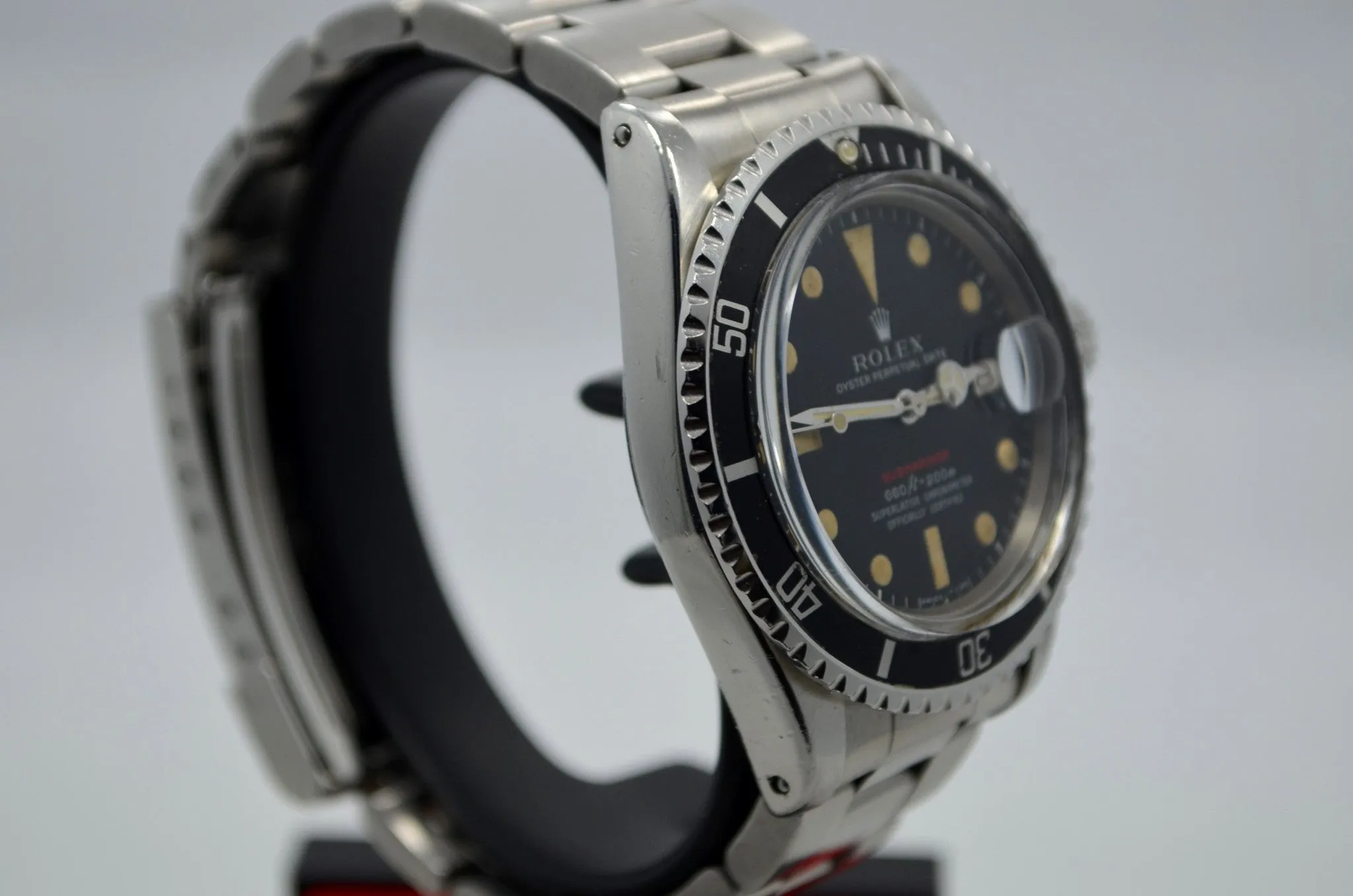 1967 Rolex Red Submariner 1680 Steel Mark IV Wristwatch