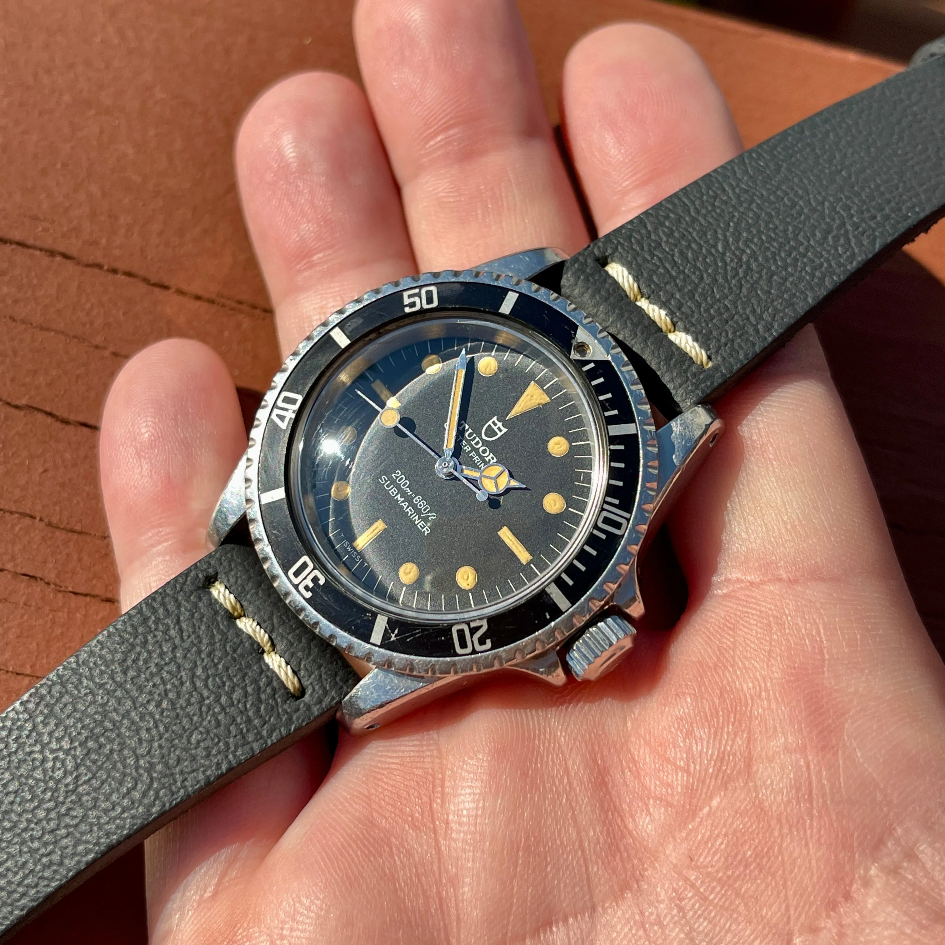 1968 Vintage Tudor Submariner 7016 Oyster Prince Lollipop Automatic Wristwatch