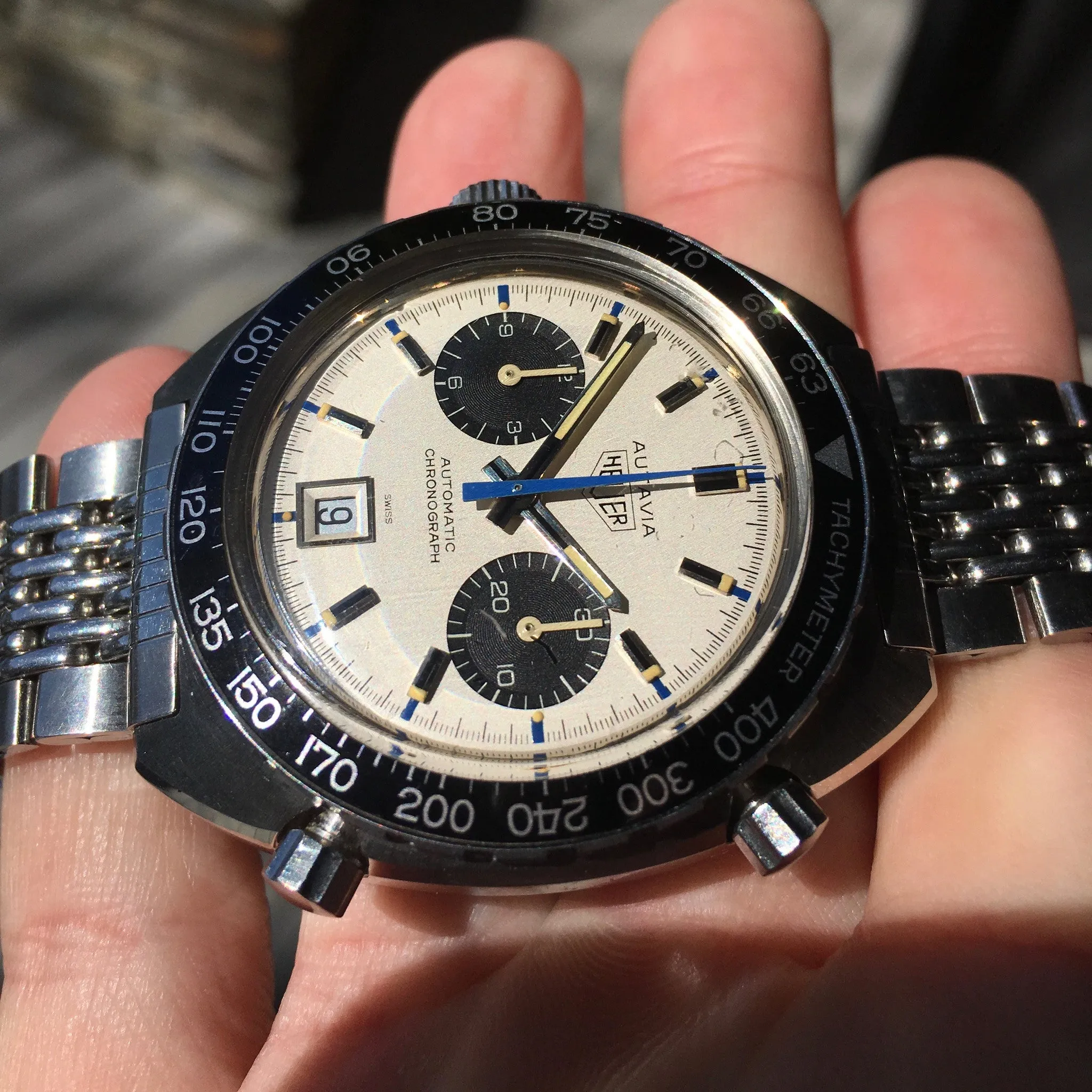 1971 Heuer Autavia 1163 Jo Siffert Mk. IV Steel Chronograph Cal. 11 Watch