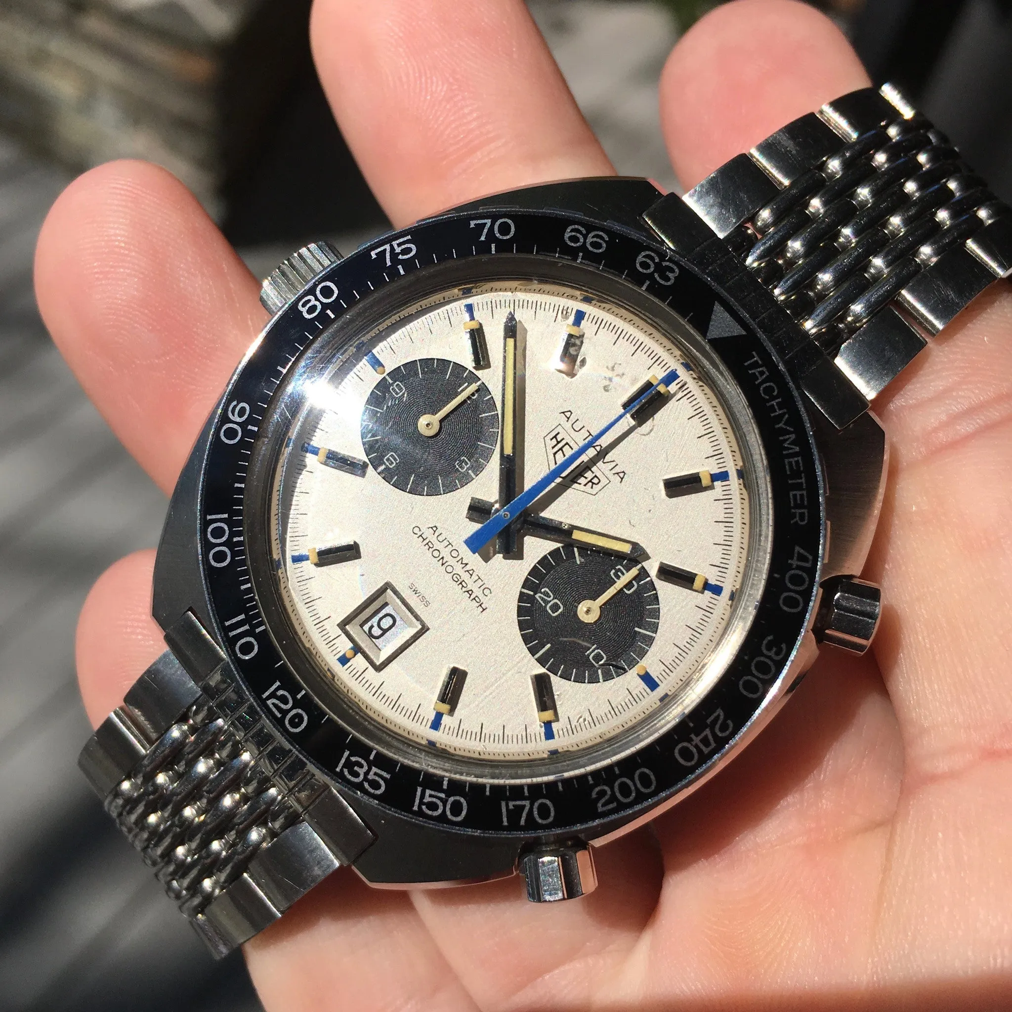 1971 Heuer Autavia 1163 Jo Siffert Mk. IV Steel Chronograph Cal. 11 Watch
