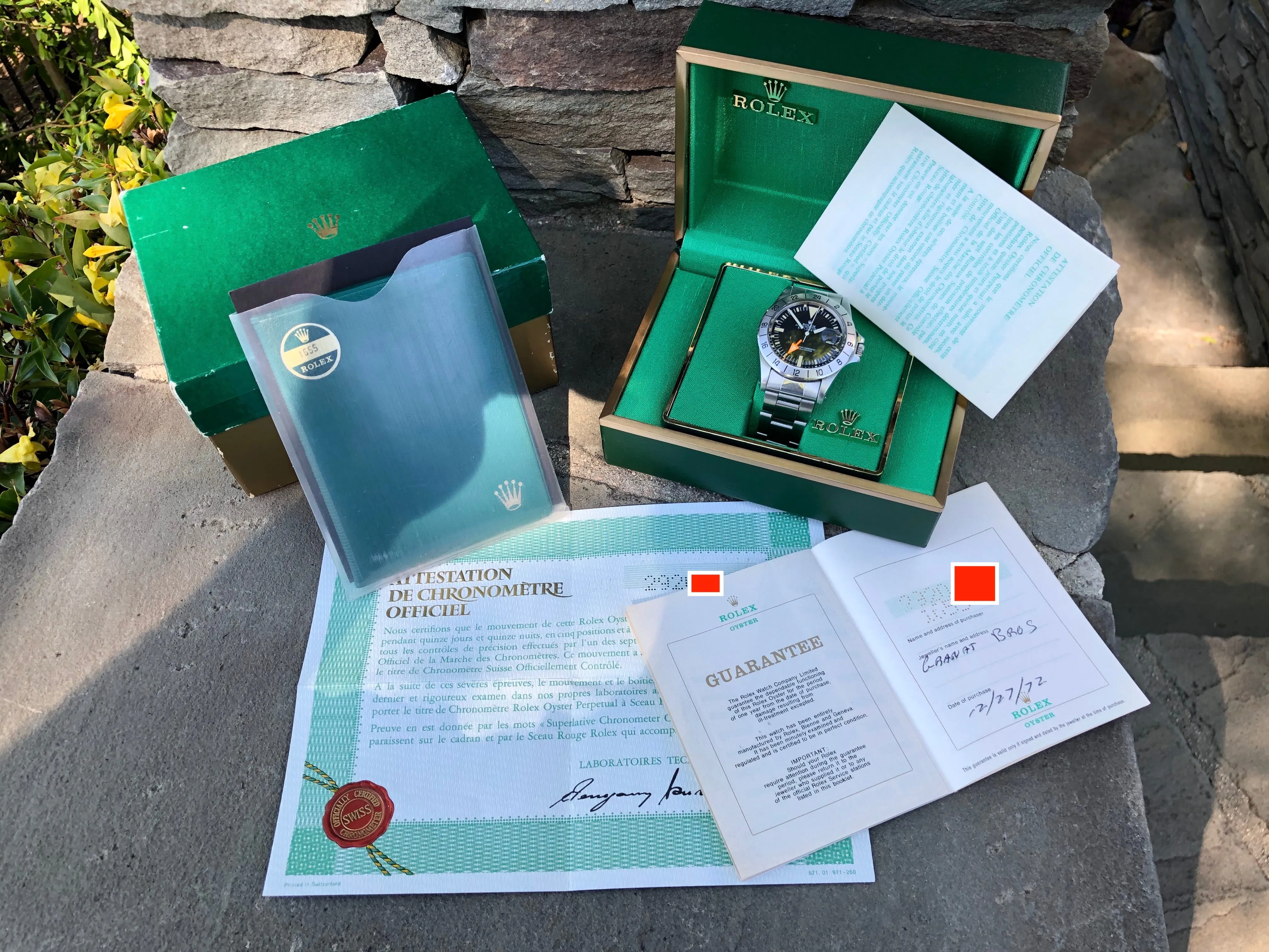 1971 Rolex Explorer II 1655 Steve McQueen Straight Hand First Series Wristwatch Box Papers