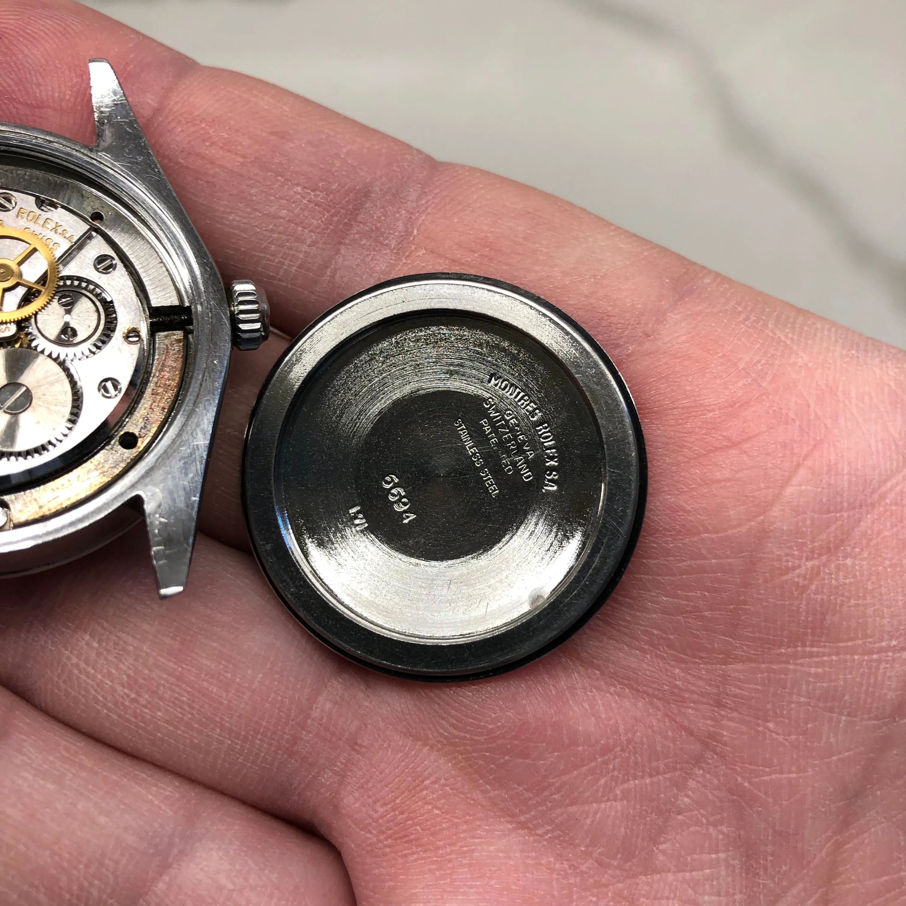 1971 Rolex Oysterdate Precision 6694 Stainless Steel Manual Wristwatch