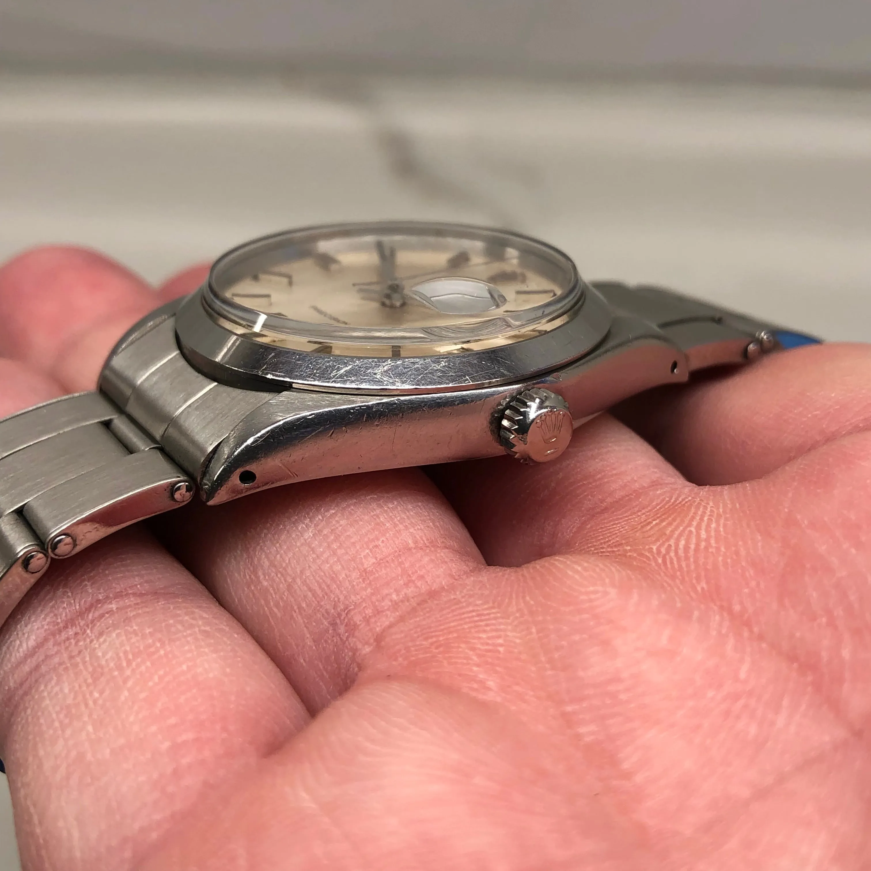 1971 Rolex Oysterdate Precision 6694 Stainless Steel Manual Wristwatch