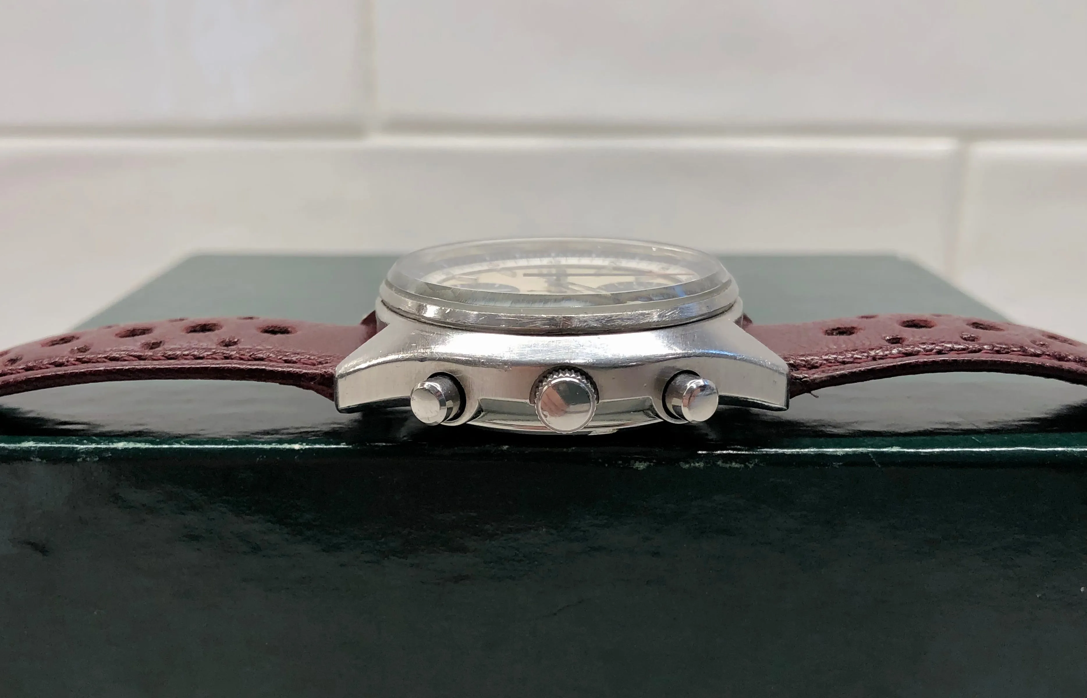 1971 Seiko 6138-8000 Baby Panda Chronograph Day Date Steel Automatic Wristwatch
