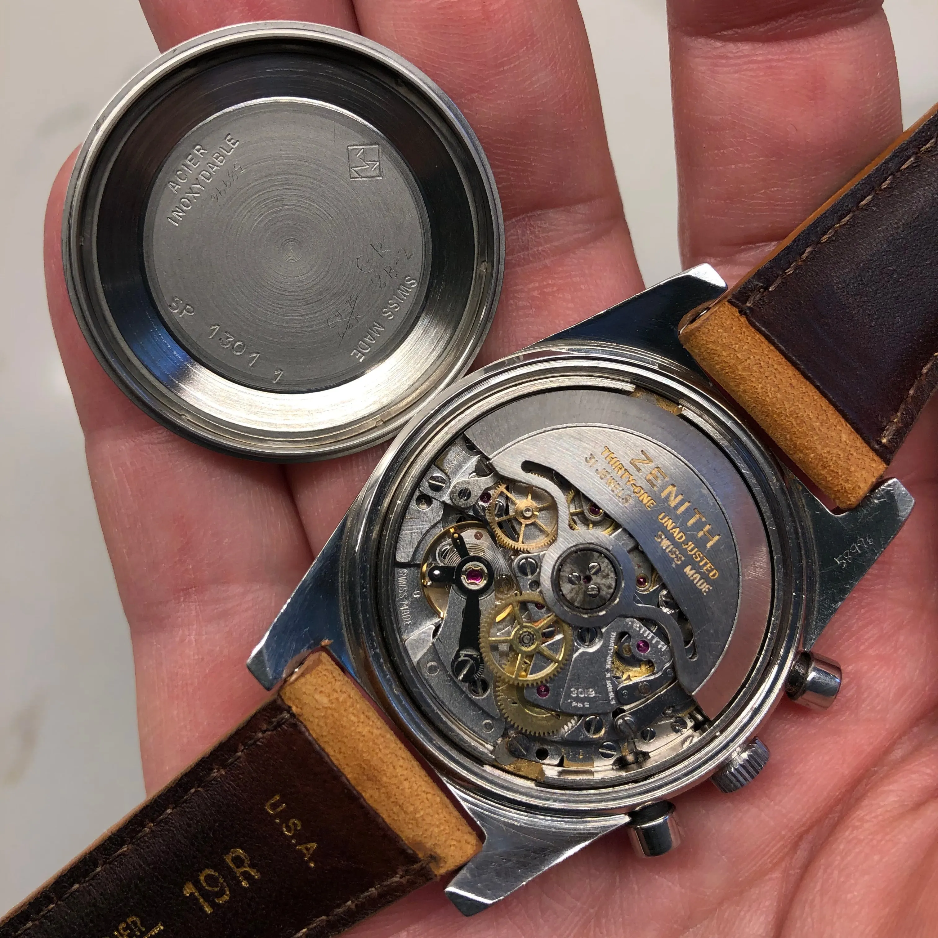 1971 Zenith El Primero A3818 Cover Girl Steel Vintage Chronograph Wristwatch