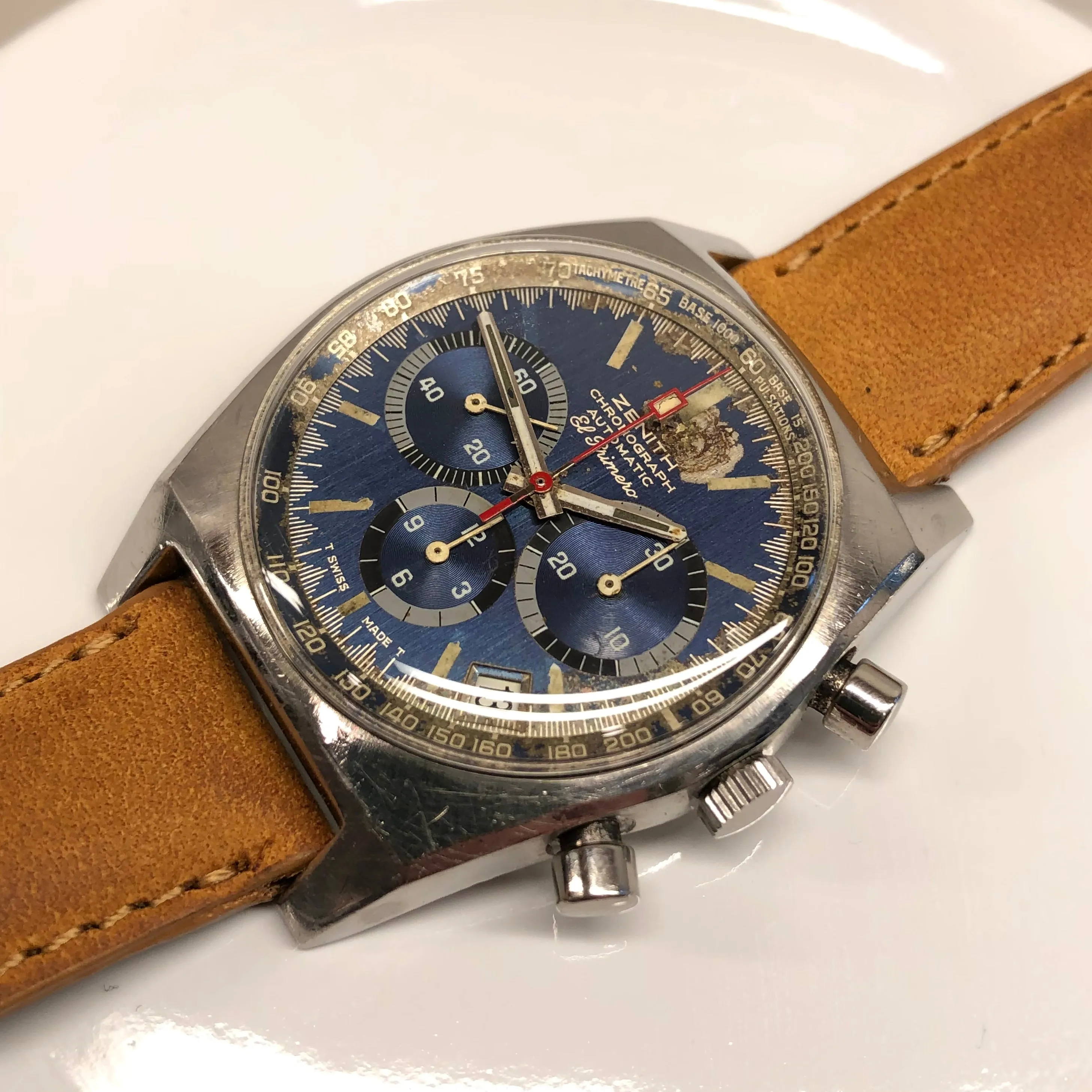 1971 Zenith El Primero A3818 Cover Girl Steel Vintage Chronograph Wristwatch