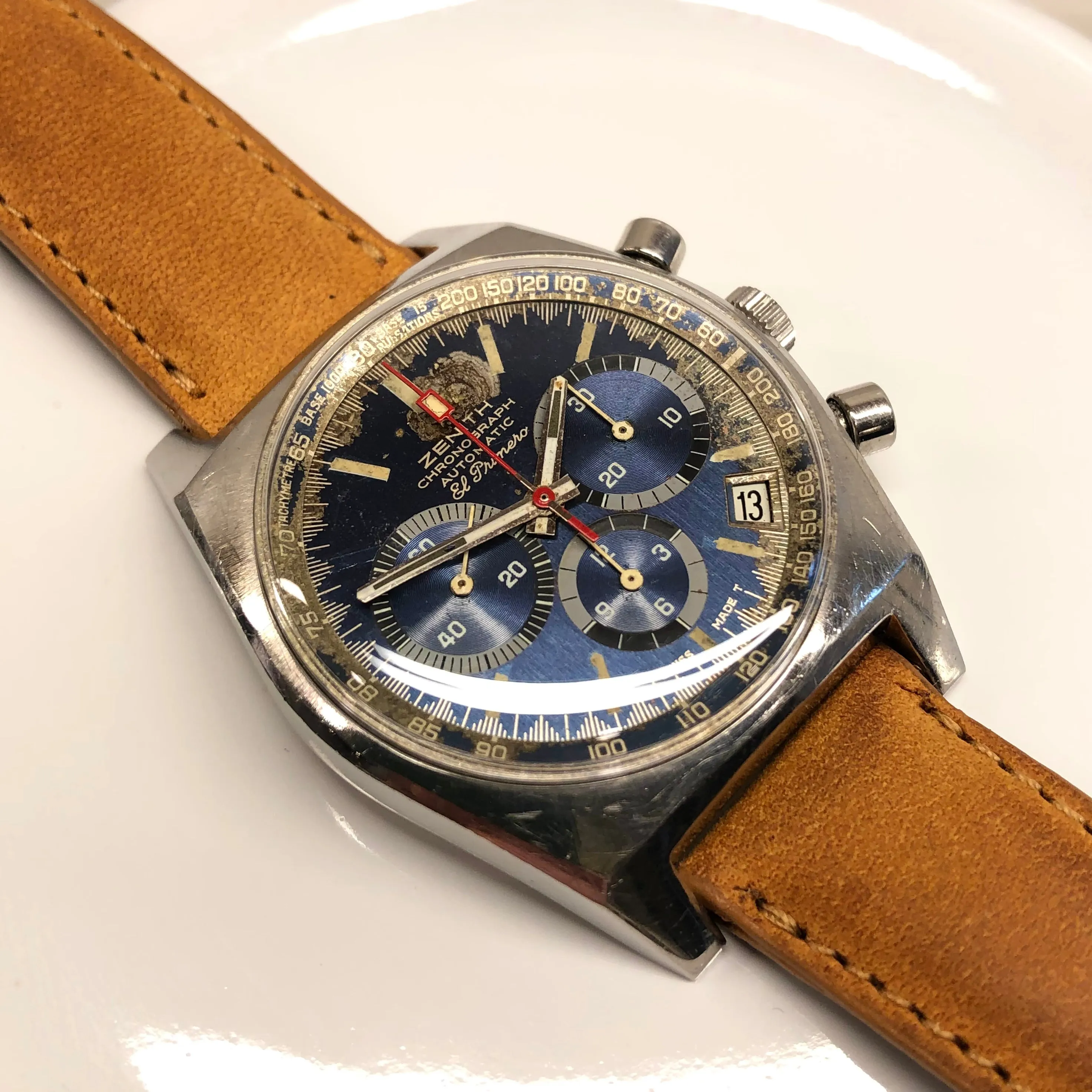 1971 Zenith El Primero A3818 Cover Girl Steel Vintage Chronograph Wristwatch